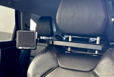 Headrest external speaker mount